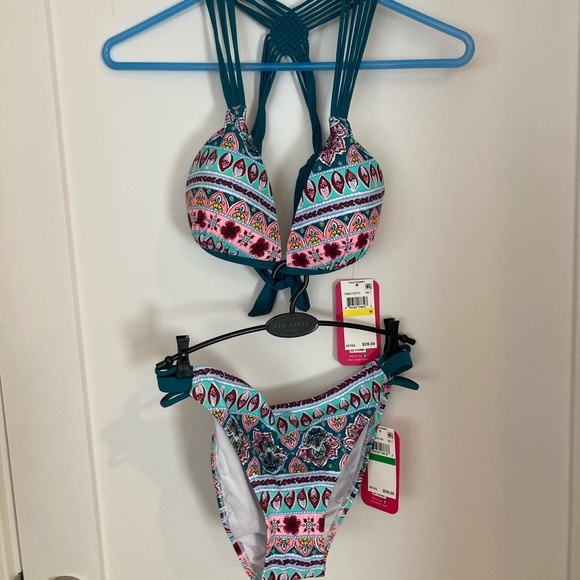 Hula Honey bikini with teal straps, New - Picture 1 of 10